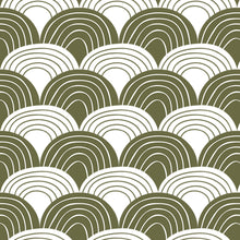 Load image into Gallery viewer, Prostěradlo Rainbows Olive green